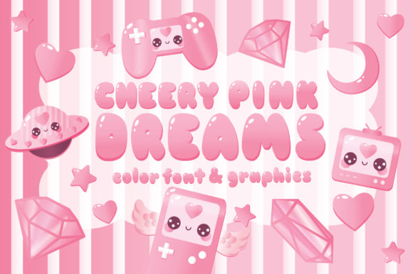 Cheery Pink Dreams: A Playful Typeface for Web Design