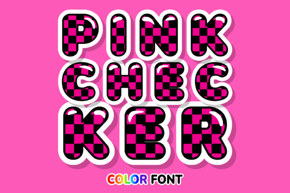 Pink Checker Font for Web Design