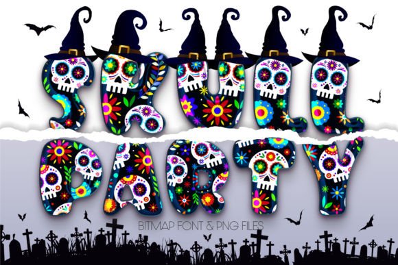Skull Party Font for Creative Makers